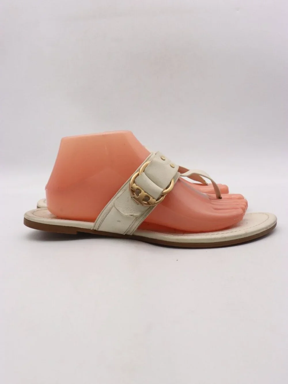 Tory Burch Marsden Sandal Womens Size 10 White Leather Slip On Shoes