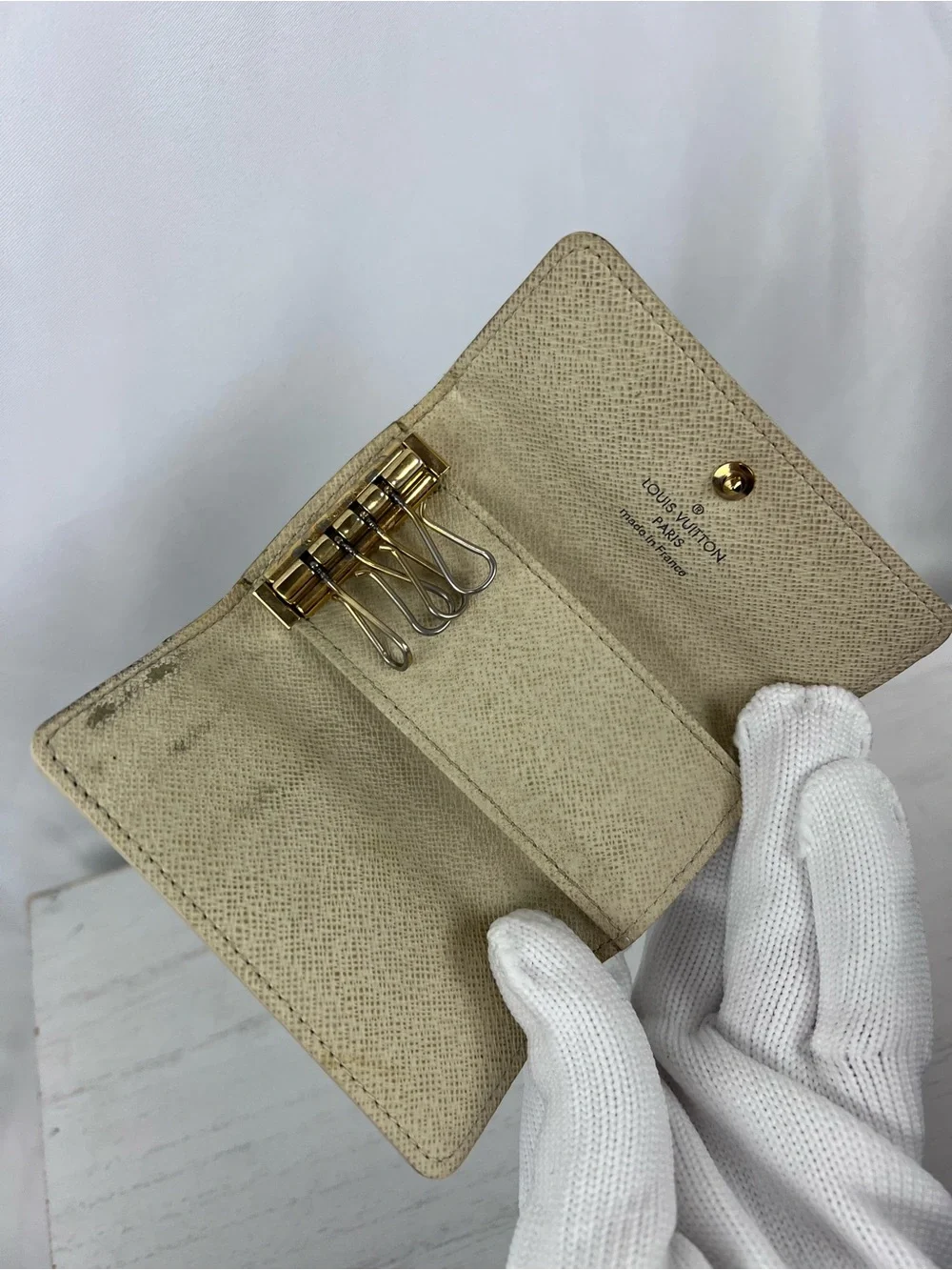 Louis Vuitton Damier Azur 4 Key Ring Holder