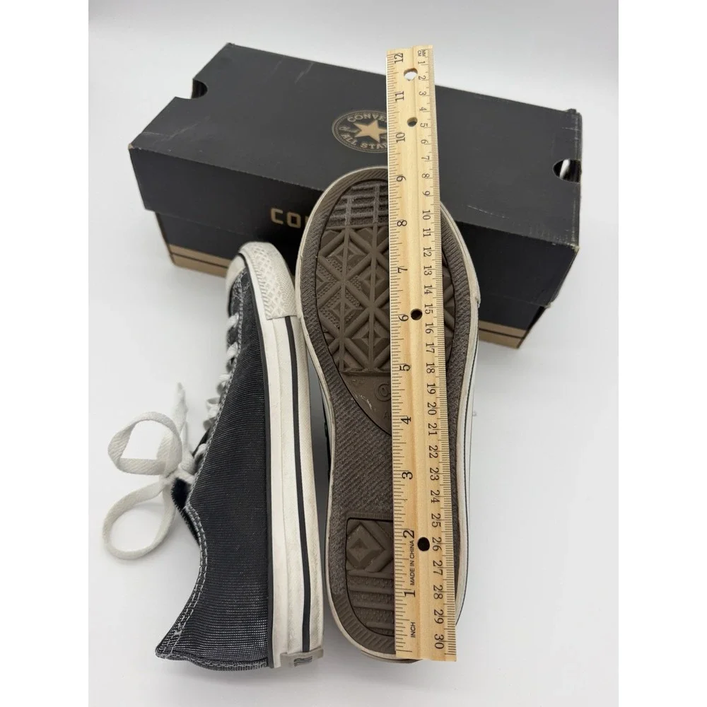 Converse All Star Youth Sz 4.5 Sneakers Black Sparkle/White Leopard