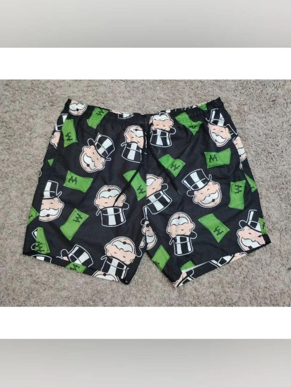 Official Monopoly Rich Uncle Pennybags Swim Trunks Board Game Graphic Shorts