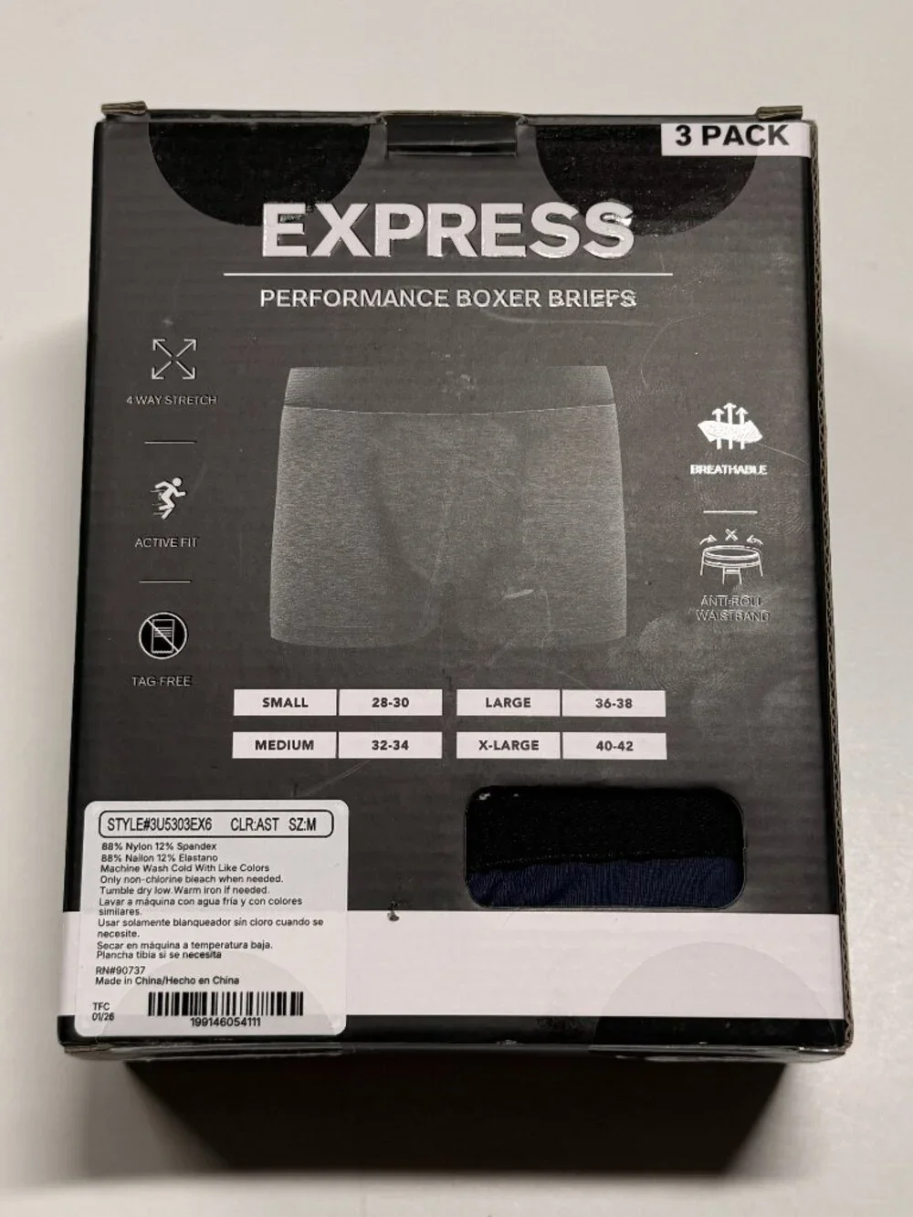 Express underwear performance