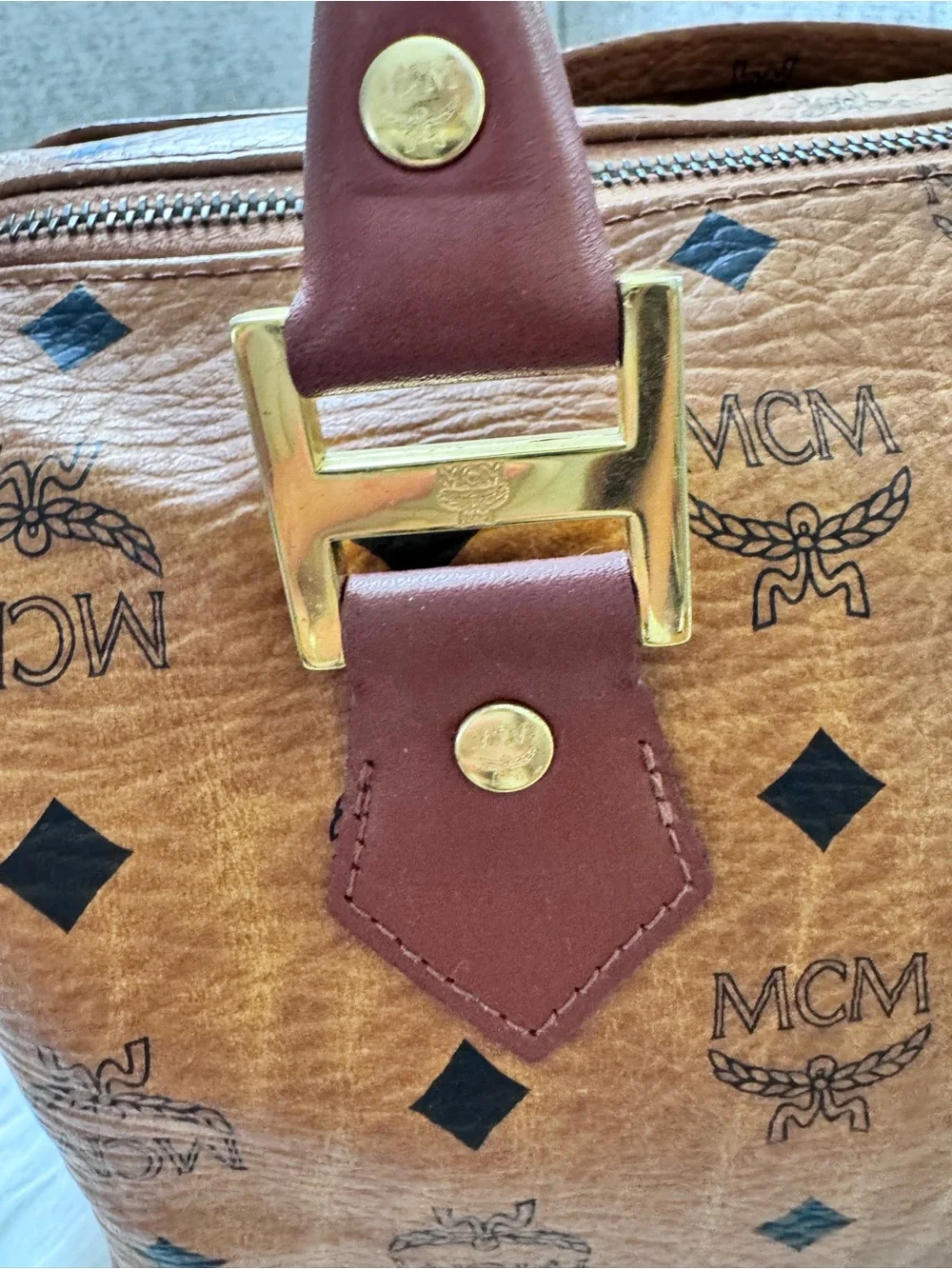 MCM satchel cognac