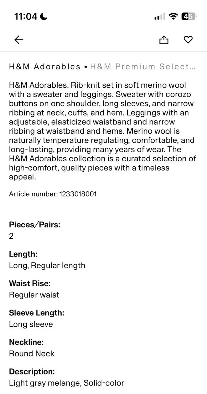 H&M adorables rib