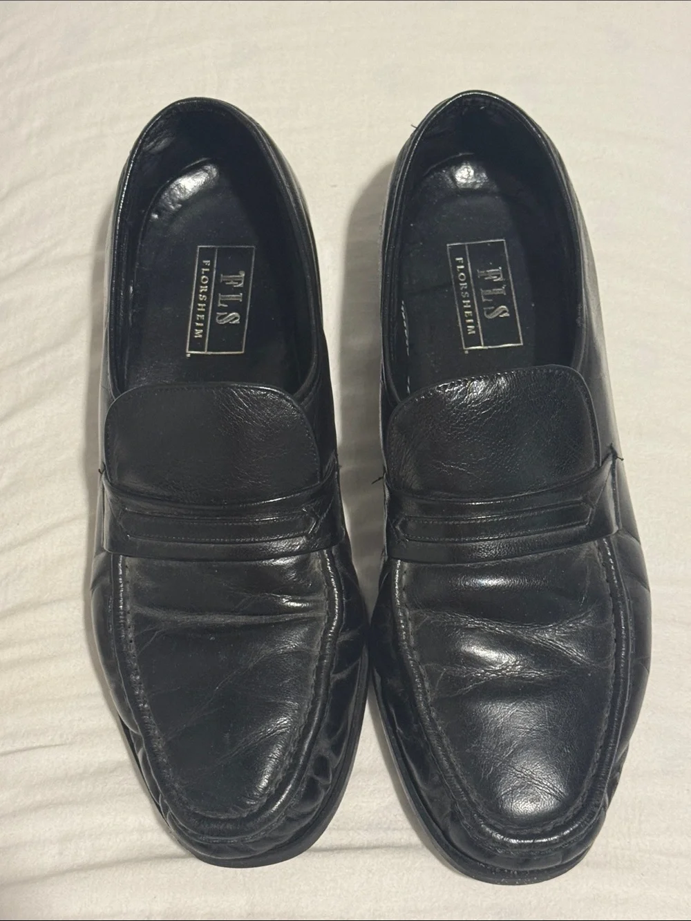 Florsheim Men’s Black Leather Loafers size 10D
