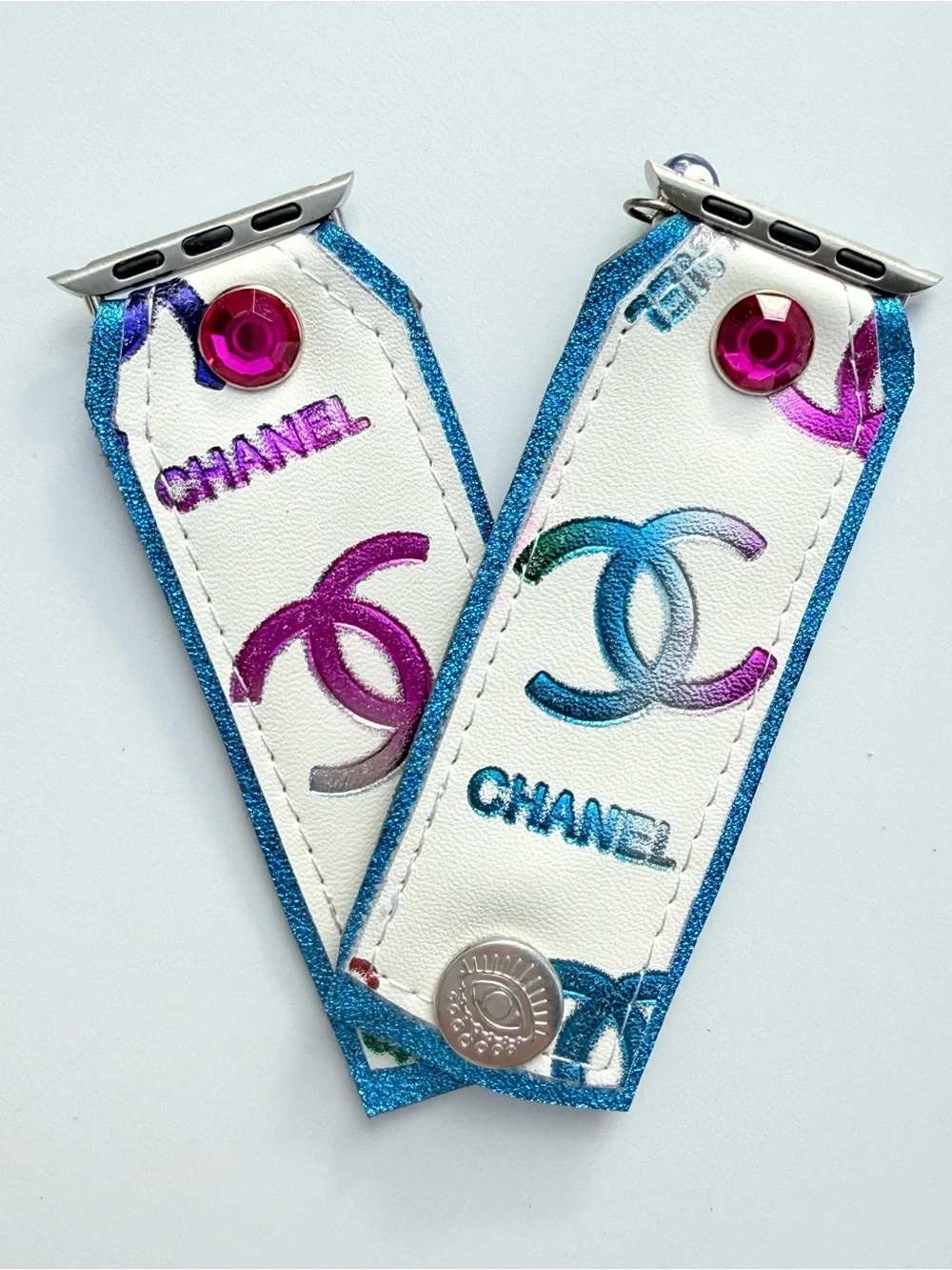 Watch Me Creations Majestic Rainbow Crystal Blue CC Apple Watch‎ Band