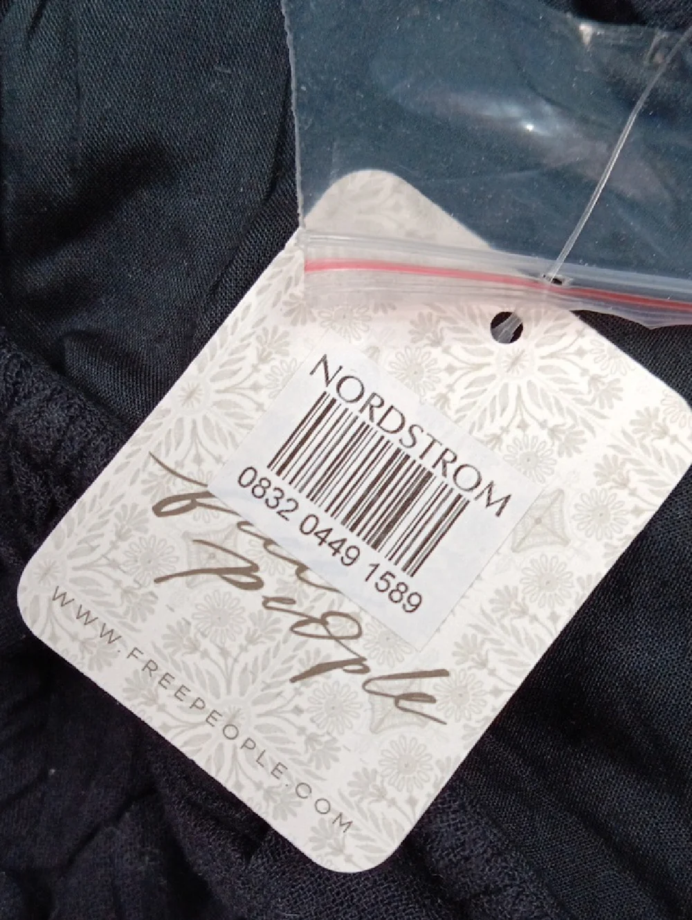Free People Aurora Black Crop Long Sleeve Top
