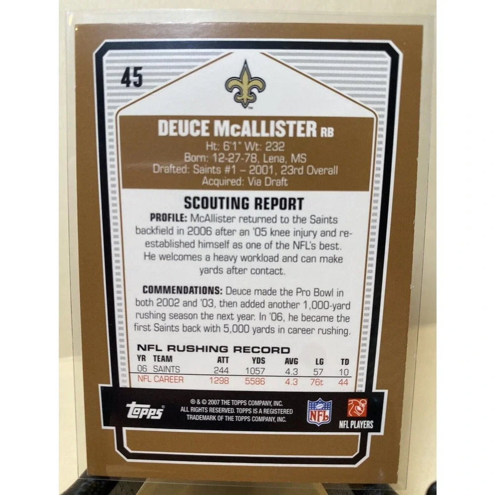 Topps deuce mcallister