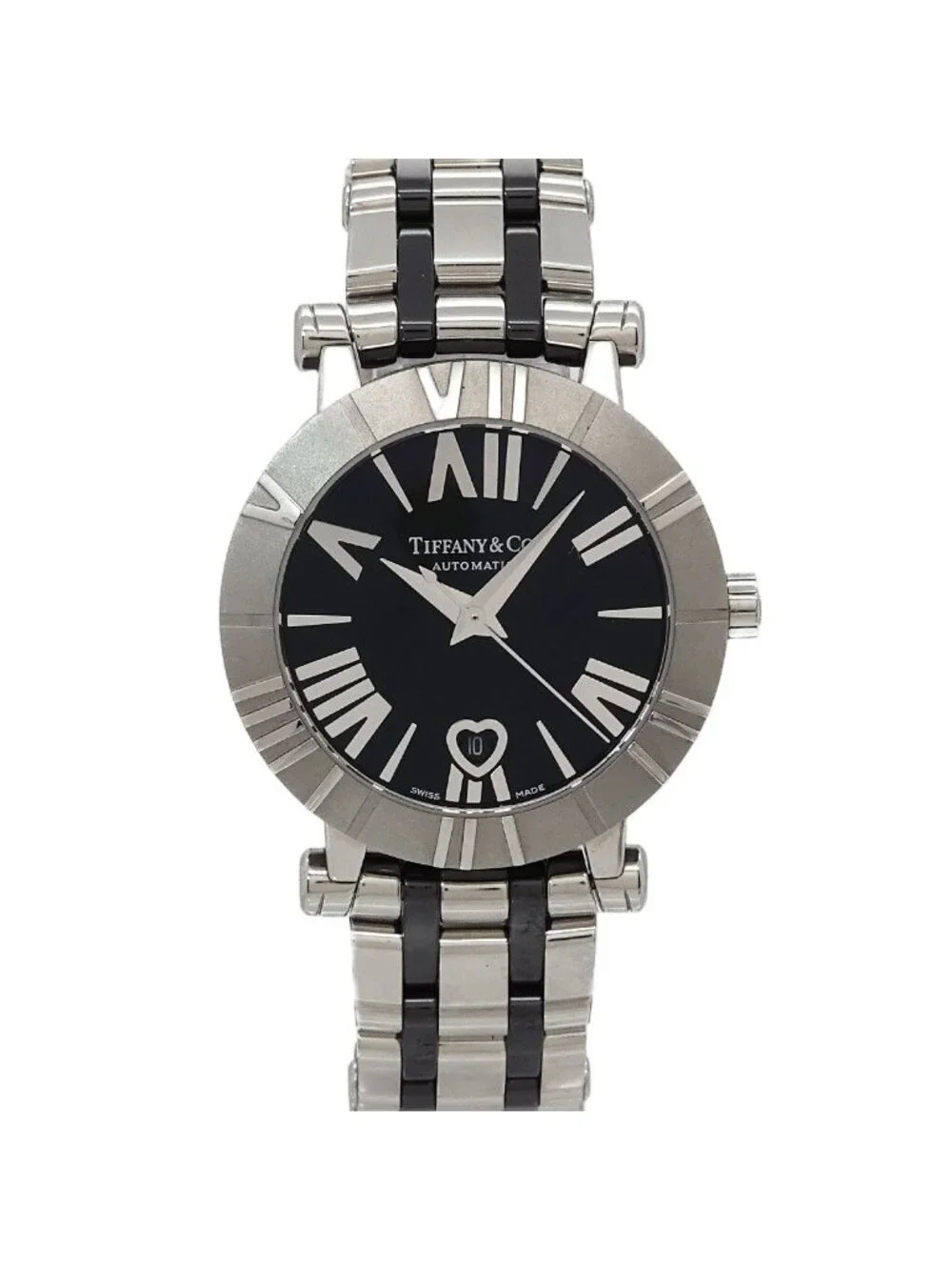 Tiffany & Co Atlas 68 Watch Heart Date Black Automatic