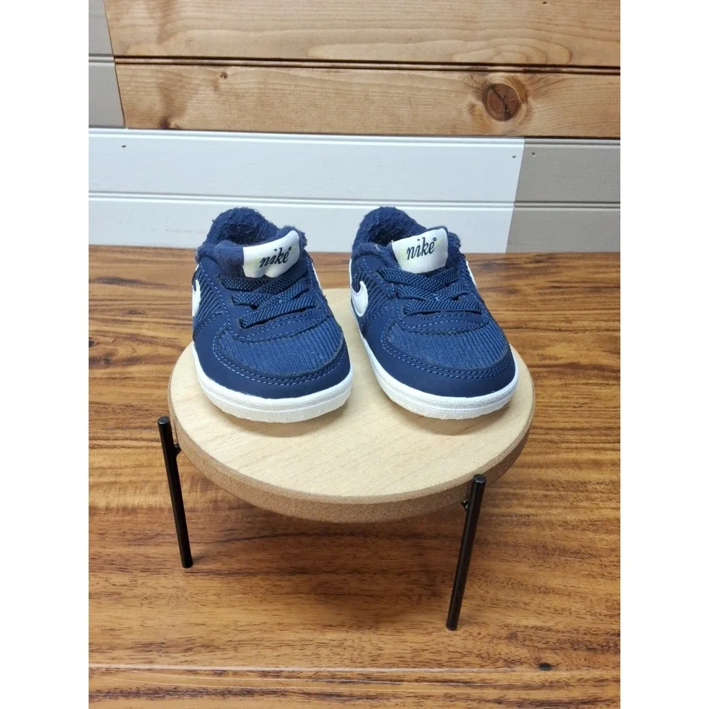 Nike Force 1 SE Booties Oregon Peace Sign Navy Blue White Crib Shoes 3C DB4078