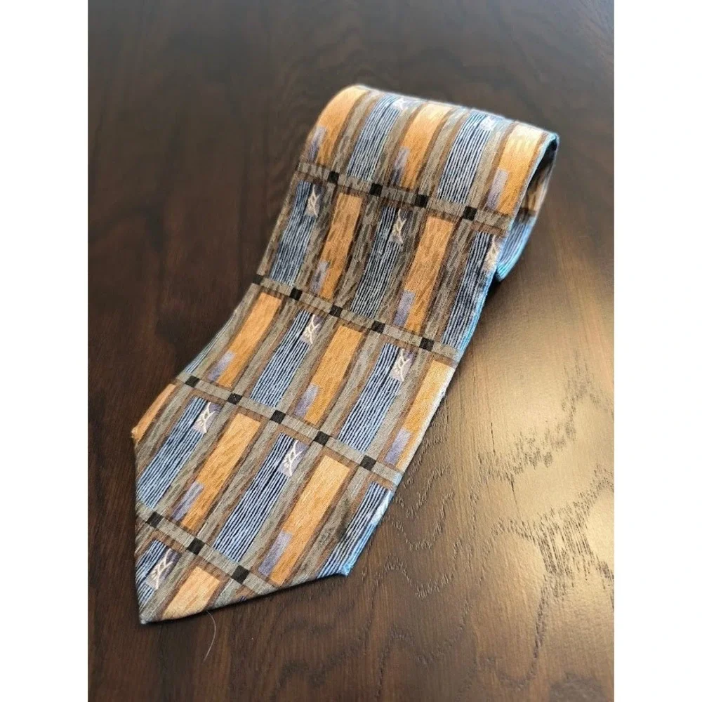 Jimmy V Mark McGwire Silk Tie Mens Abstract Stripe‎ Pattern Made in USA