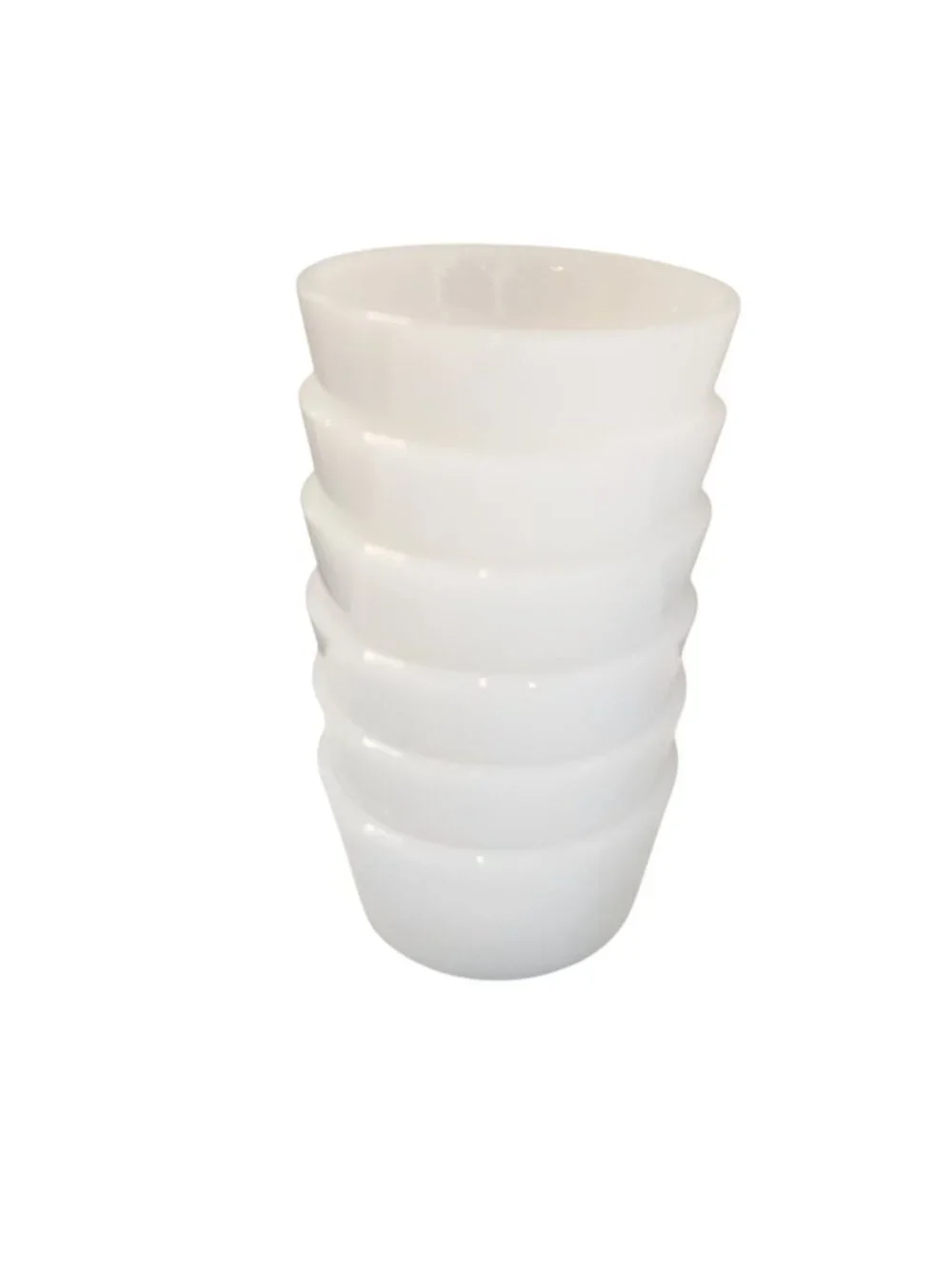 Vintage Glasbake Milk Glass Custard Bowls Set of 6