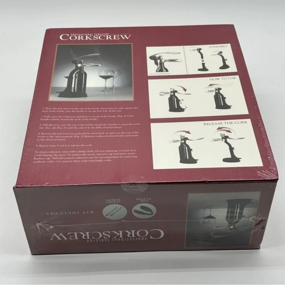 Professional‎ Tabletop Corkscrew Wine Bottle Opener Large Box New & Sealed