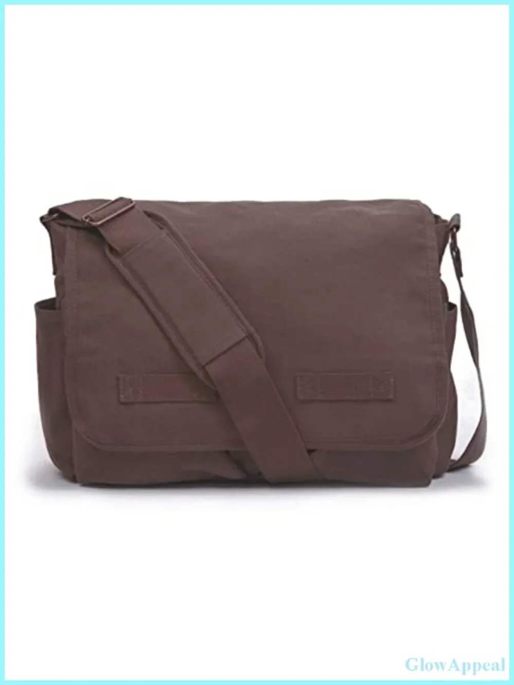 Cotton Canvas Messenger Bag Heavyweight Shoulder Bag Travel Laptop