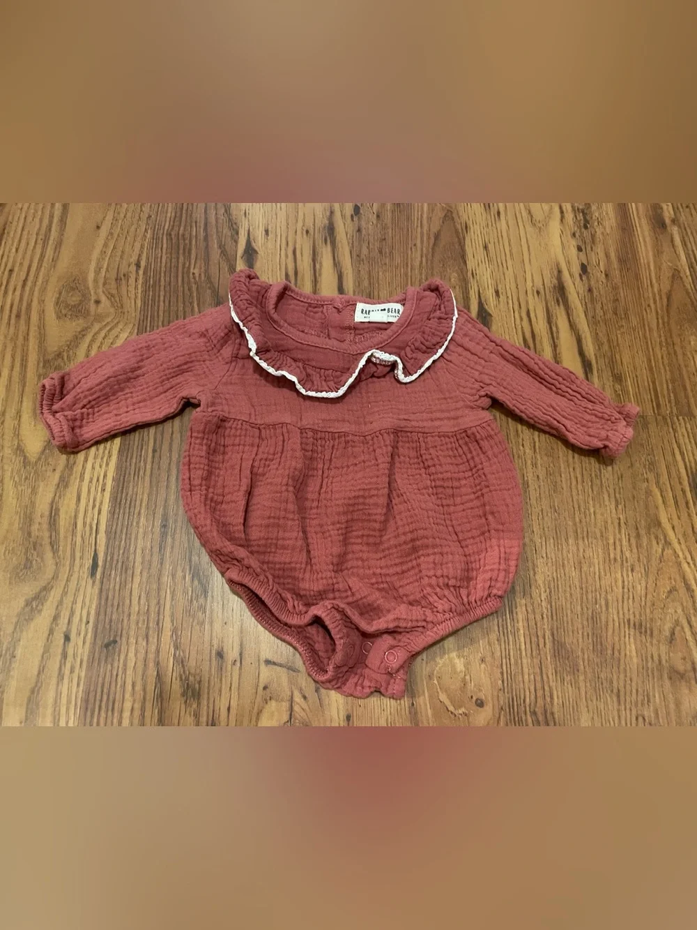 Adorable Long Sleeve Ruffle Collar Baby One-Piece