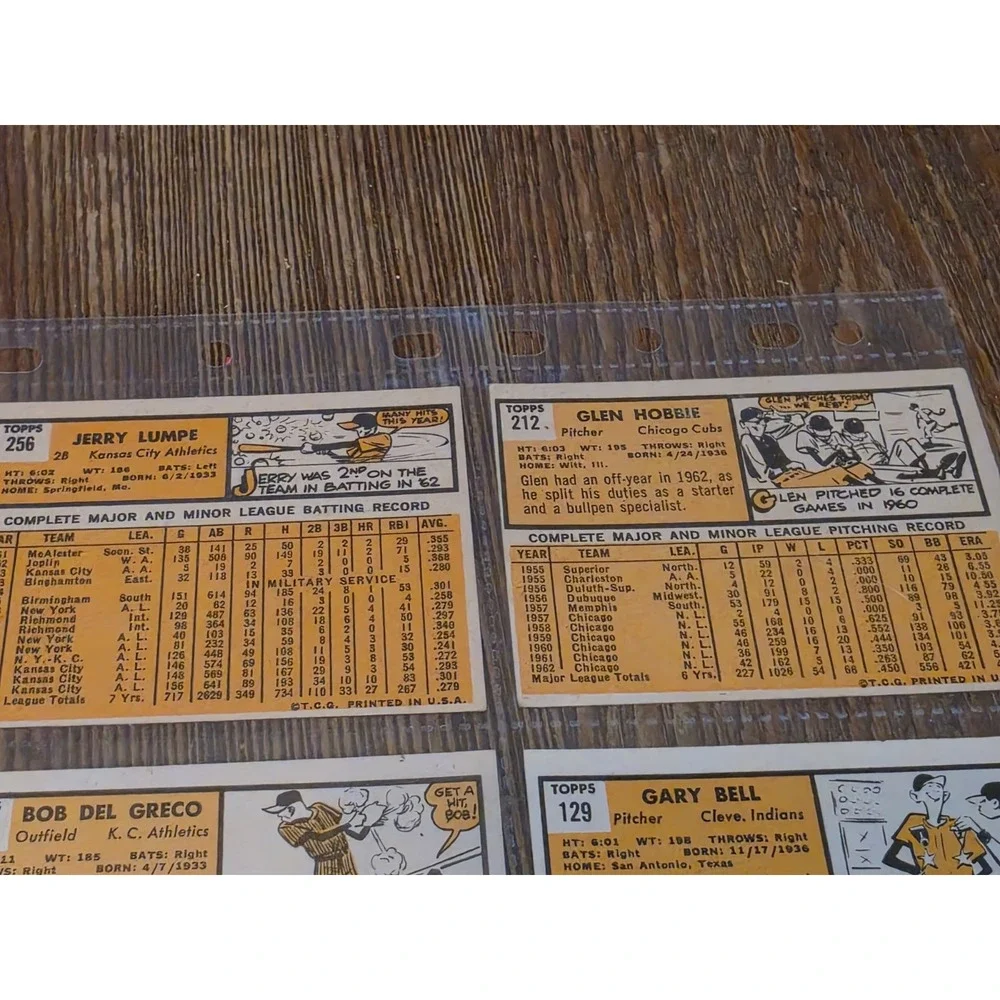 Vintage 1963 Topps Baseball Cards Sheet Of 9