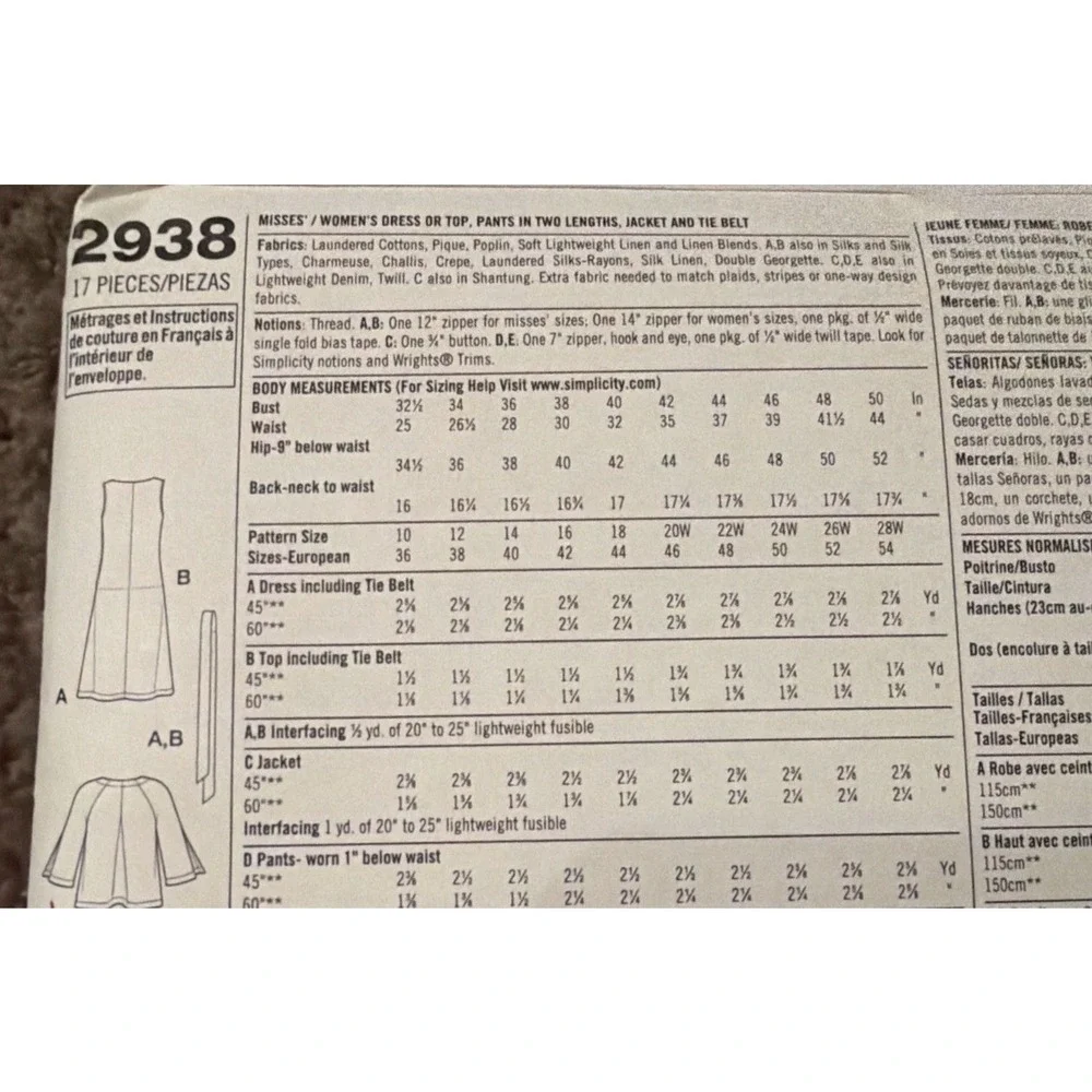 Simplicity 2938 sewing