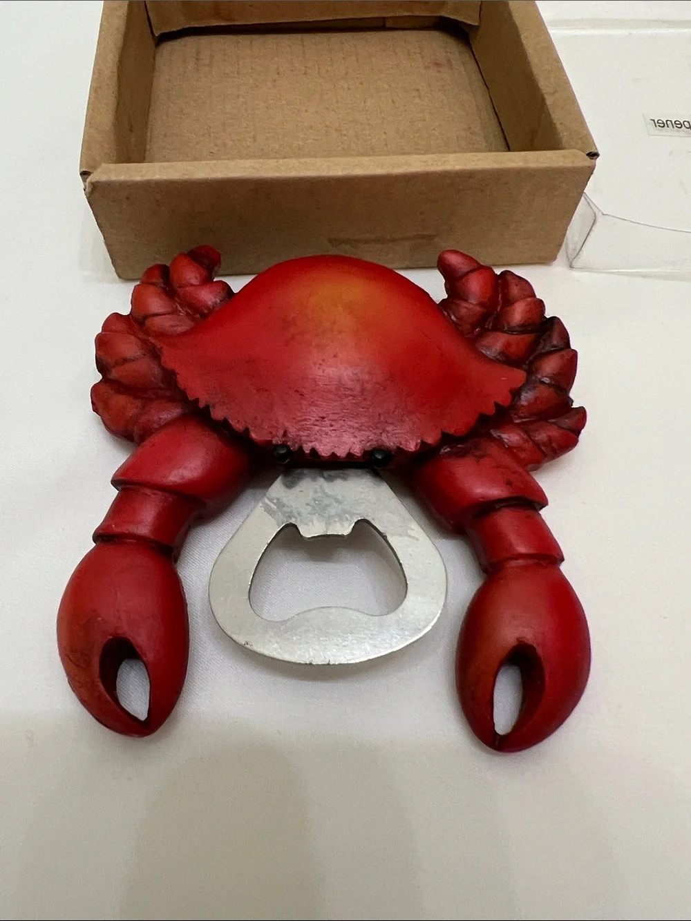 NWT Red Costal Crab Resin Bottle Opener Realistic Crab Shape
