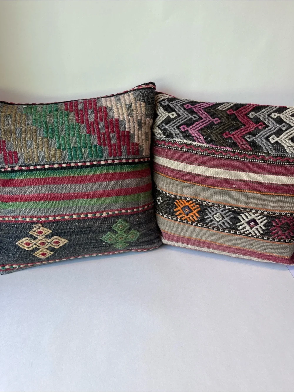 Kilim Wool Turkish Accent Pillow Set of 2