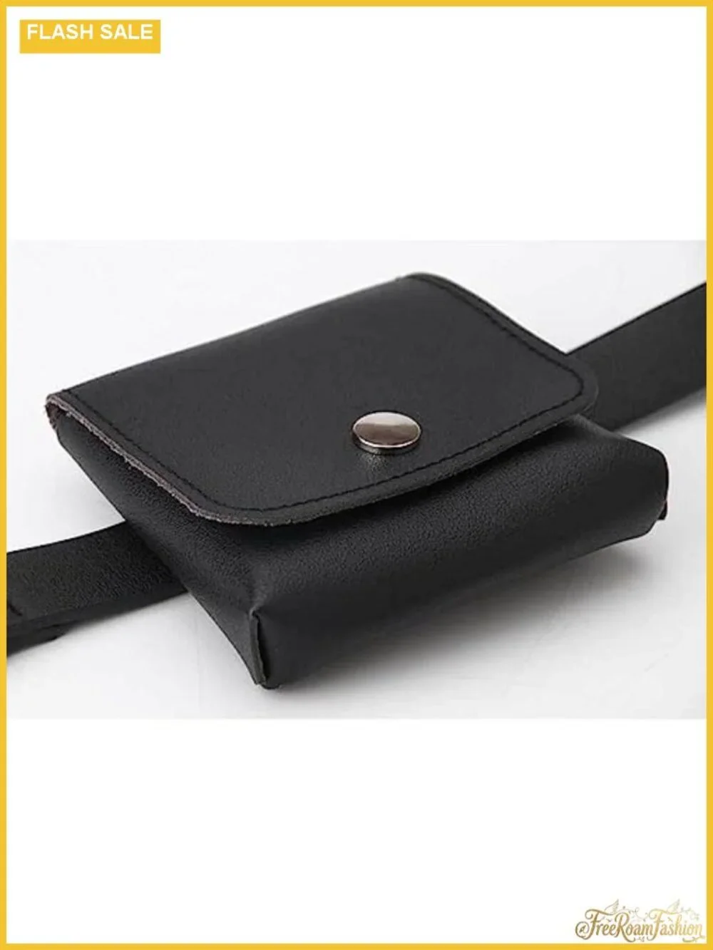 eYLun Women's Faux Leather Grommet Chain Belt with Mini Waist Bag Punk Goth