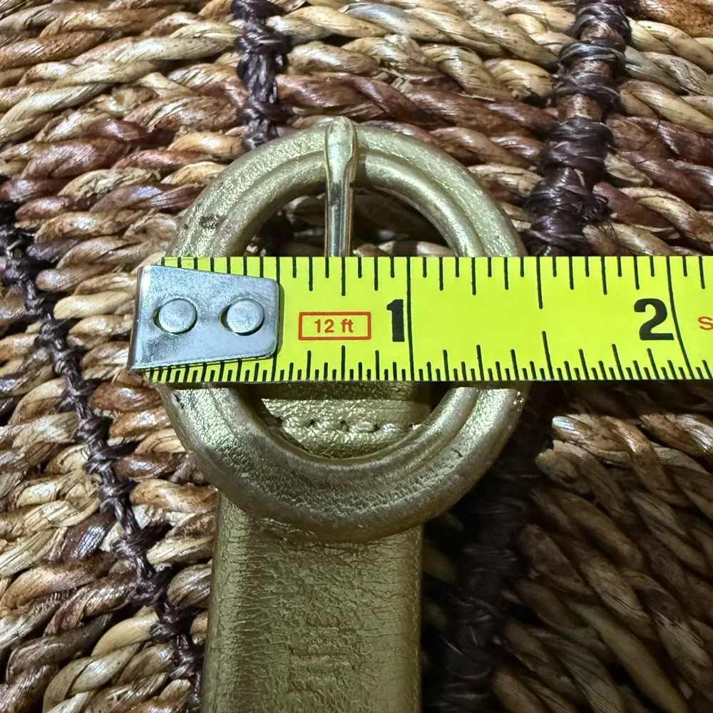 Lauren Ralph Lauren Gold Shimmer Leather Belt L Western‎ Glam 42”