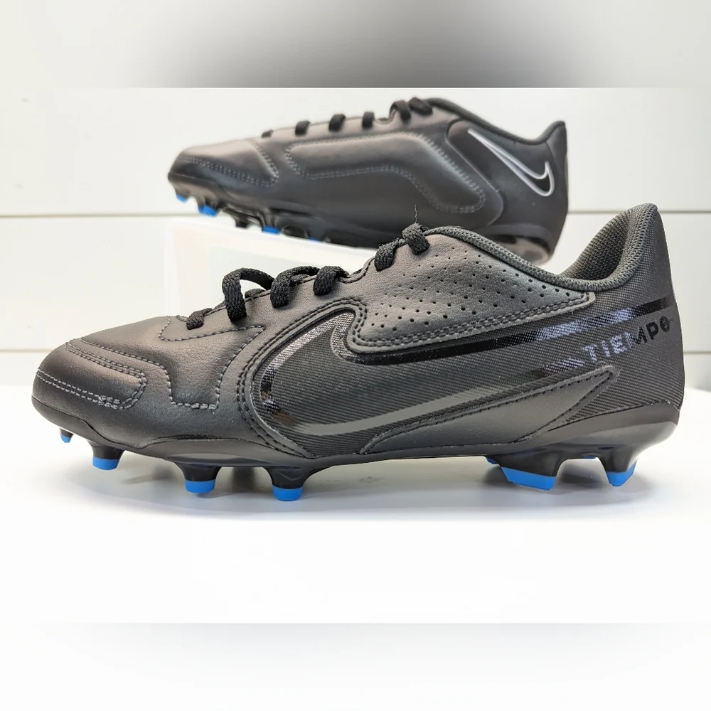 6Y Nike Tiempo Junior Legend 9 Club Multi Ground GS Black Blue Soccer cleats