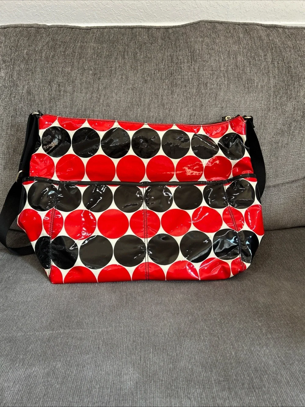 Kate Spade Daycation Serena Diaper Bag Polka Dot Red Black White