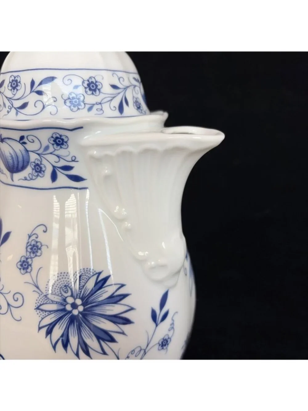 Vintage Retsch Bavaria Germany Blue Onion Porcelain Tea Coffee Pot Lid 9.5in