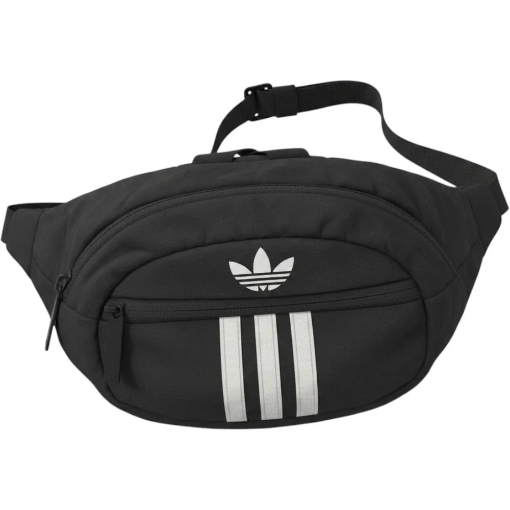Adidas Originals Black Trefoil 3-Stripe Waist Bag Fanny Pack Crossbody‎ 978626-A