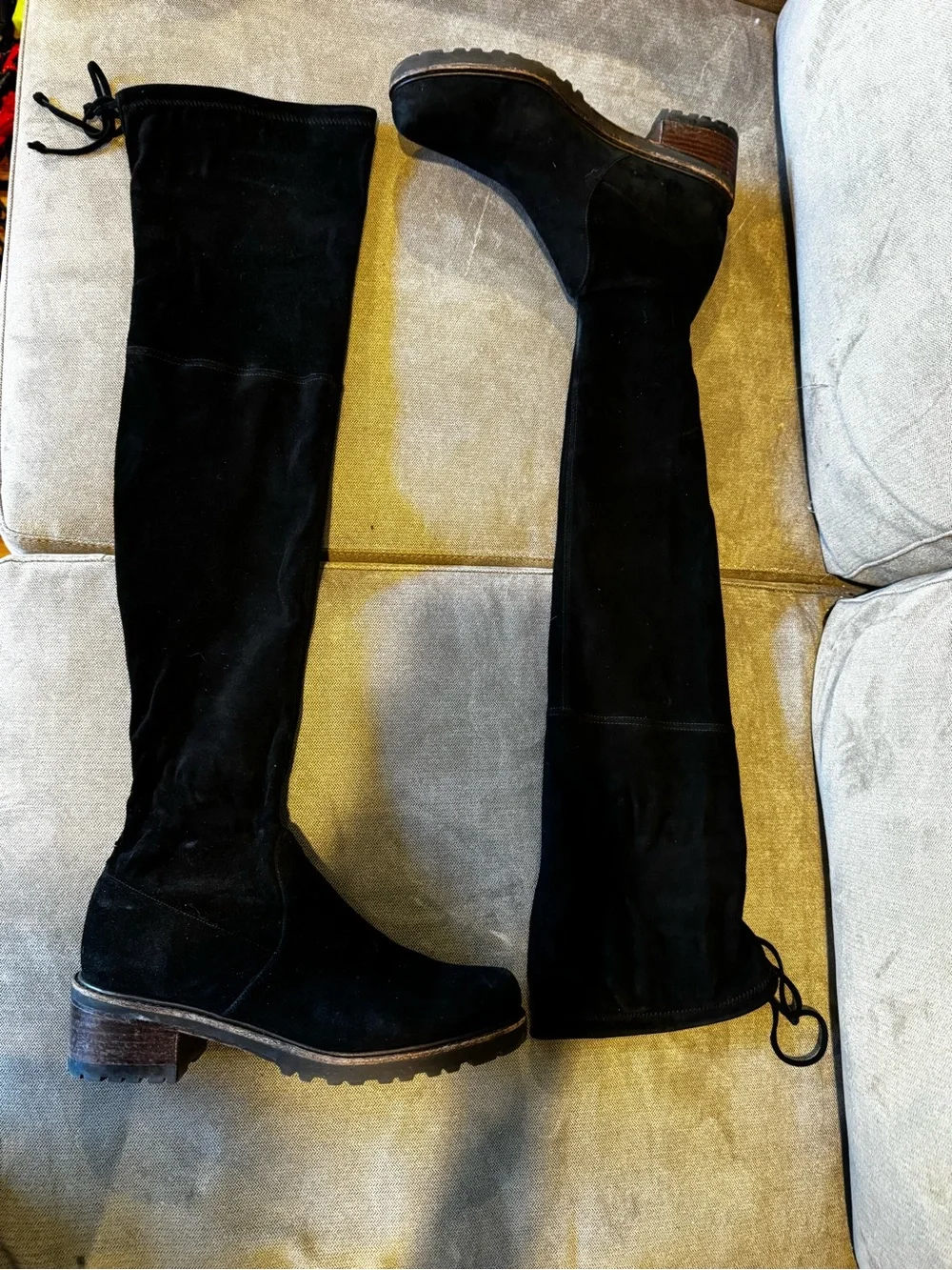 Stuart Weitzman stacked black boots