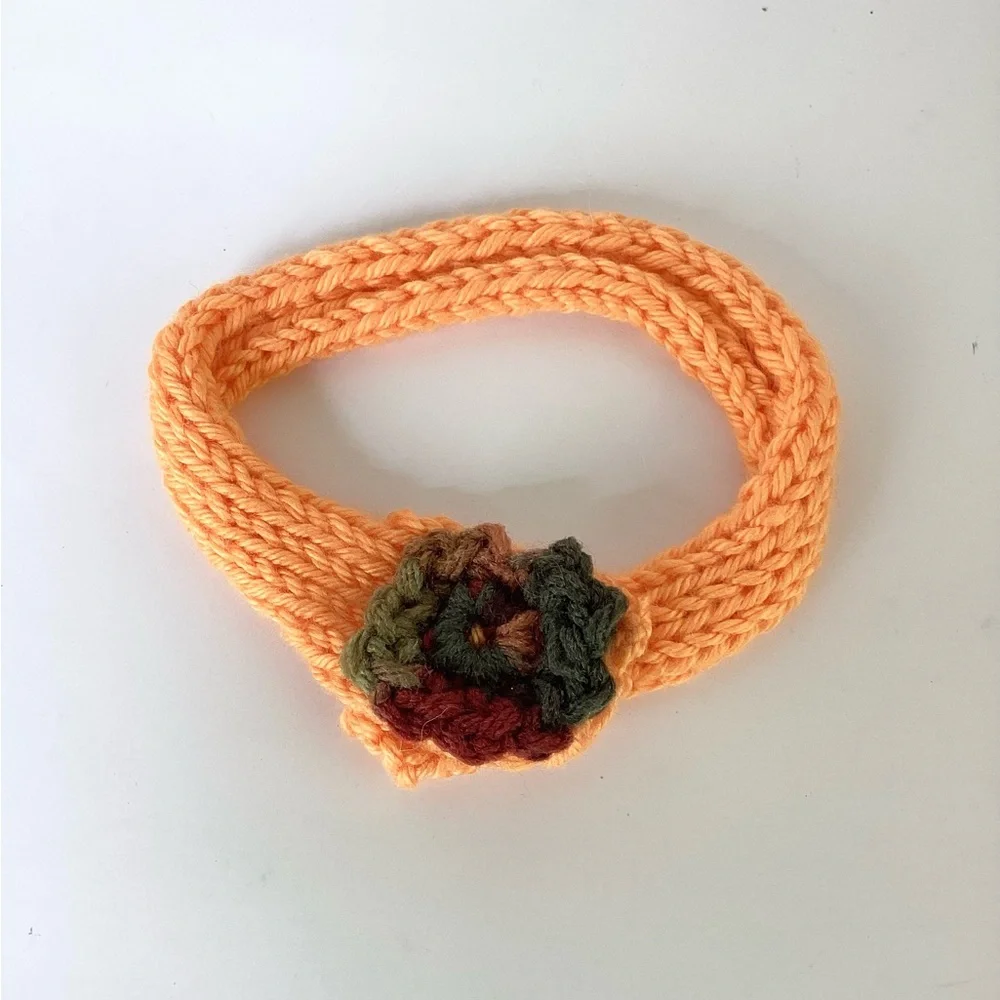 Pet Dog Collar Covers Fall Orange Brown Floral