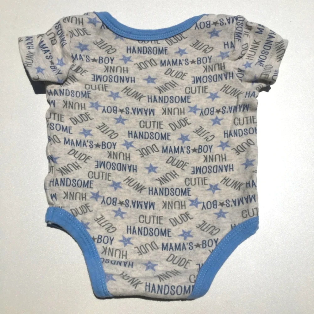 Duck Duck Goose Handsome Cutie Onesie Size 6-9 Months Gray Blue