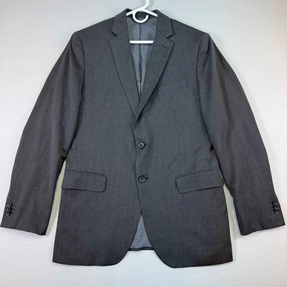 Banana Republic Blazer Men 40R Charcoal Grey Lanificio Italian Wool Tailored Fit