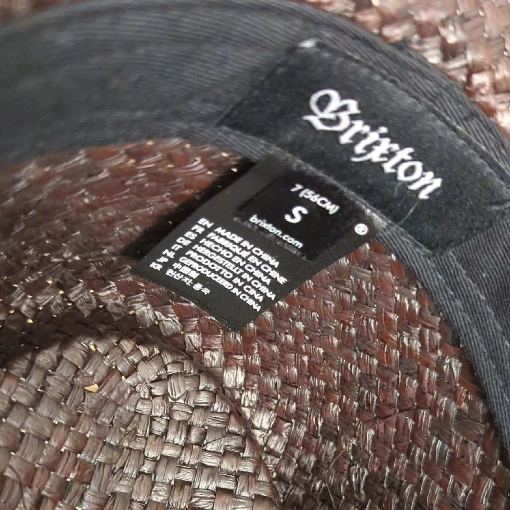 Brixton Dark Brown Woven Hat with Cream Zigzag Accent