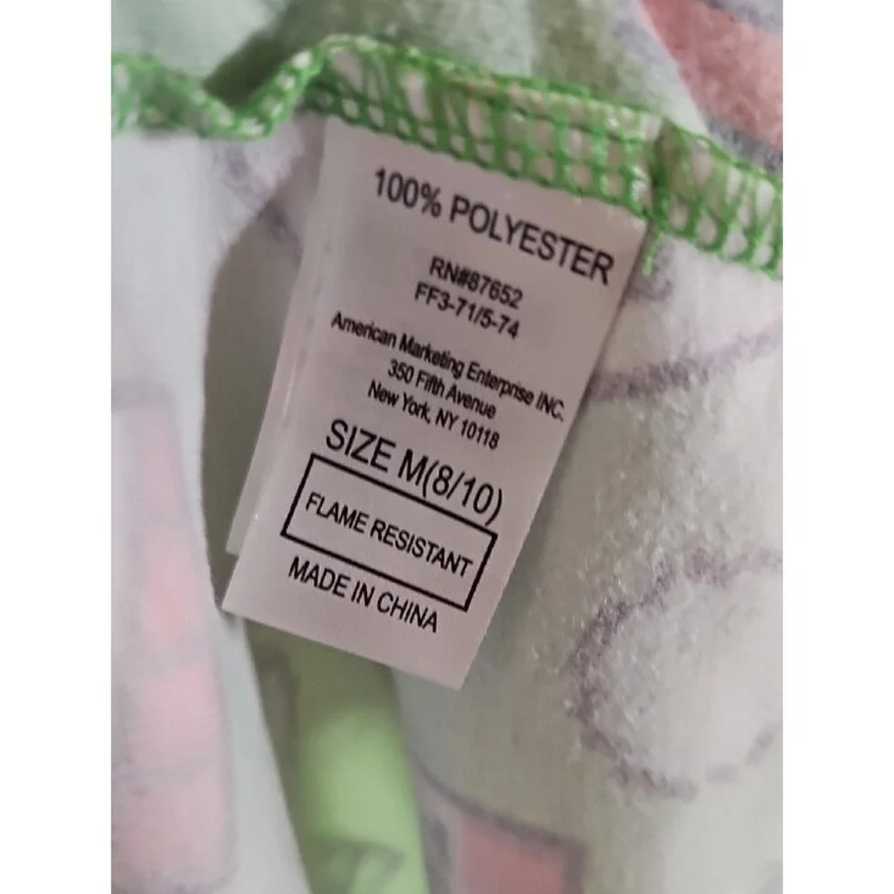 Minecraft Creeper TNT Fleece Pajama Set Gamer Sleepwear Kids Size M 8/10 Green