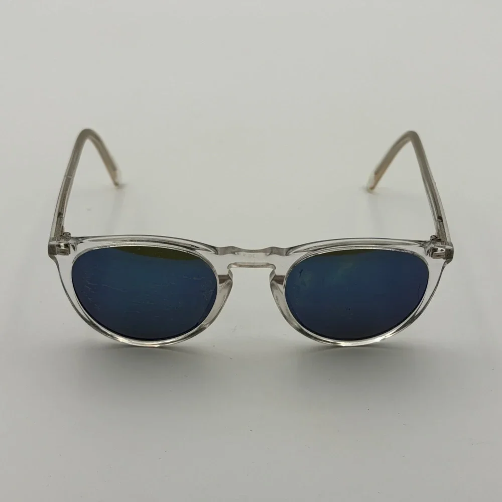 Warby Parker Glasses Frames Clear Silver Round Haskell Frame Only