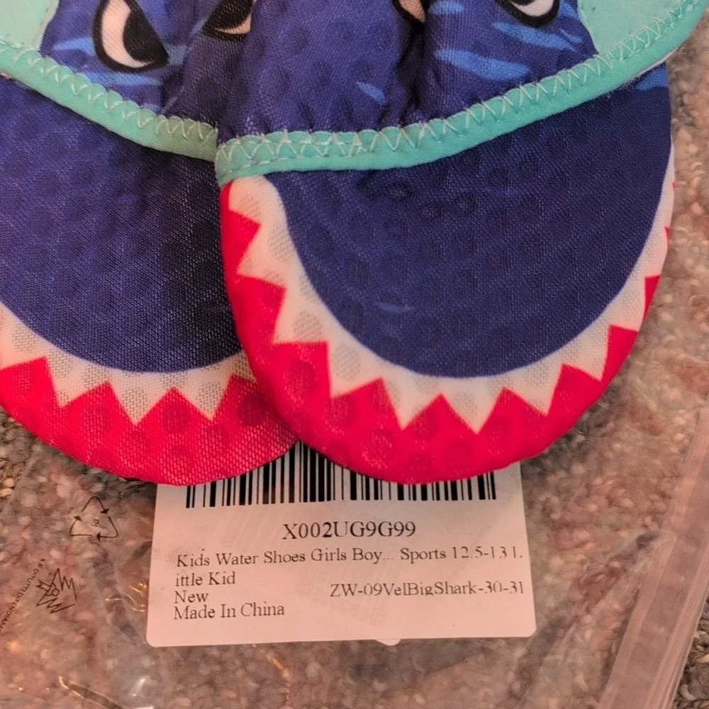 Kids Blue Shark Slip-On Water Shoes