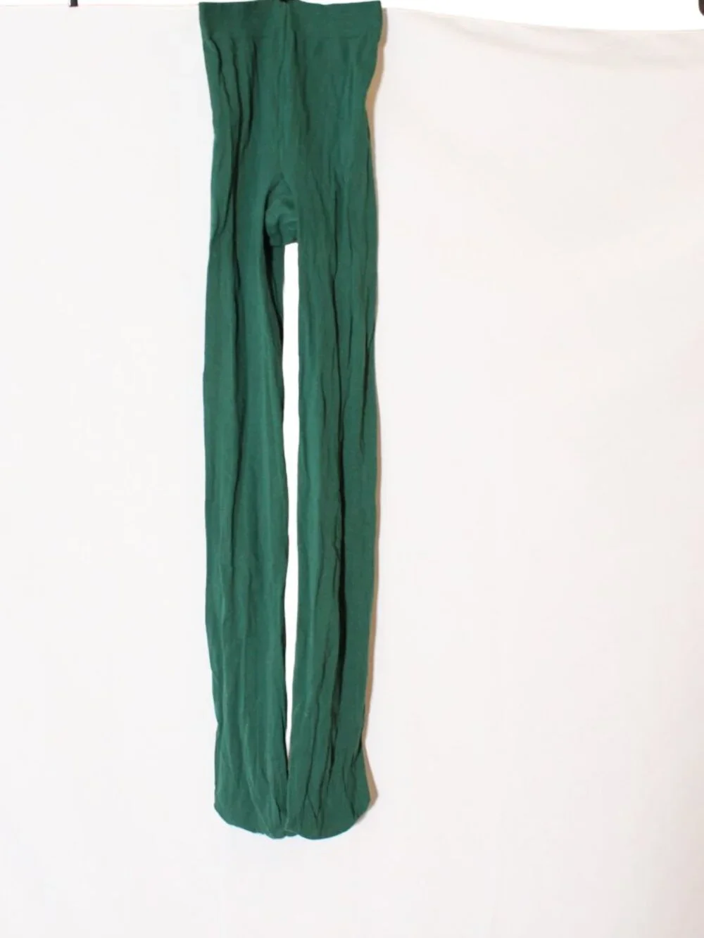 Vintage Y2K Kelly Green Opaque Tights S M