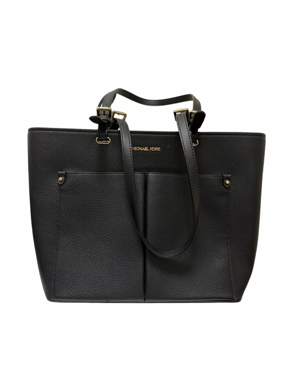 Michael Kors Pebbled Black Leather Tote Handbag