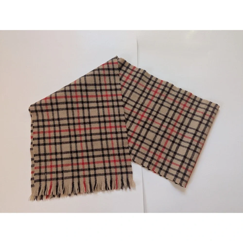 John Sweeney Classic 100% Lambswool Plaid Scarf Plaid Beide 10x55