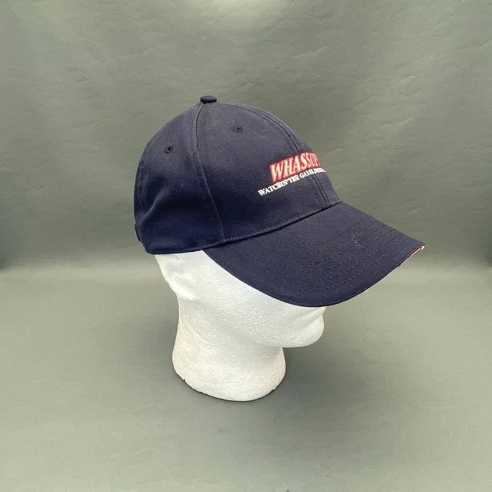Vintage 2002 Budweiser Whassup Hat Cap Drew Pearson Anheuser Busch Navy‎ Blue
