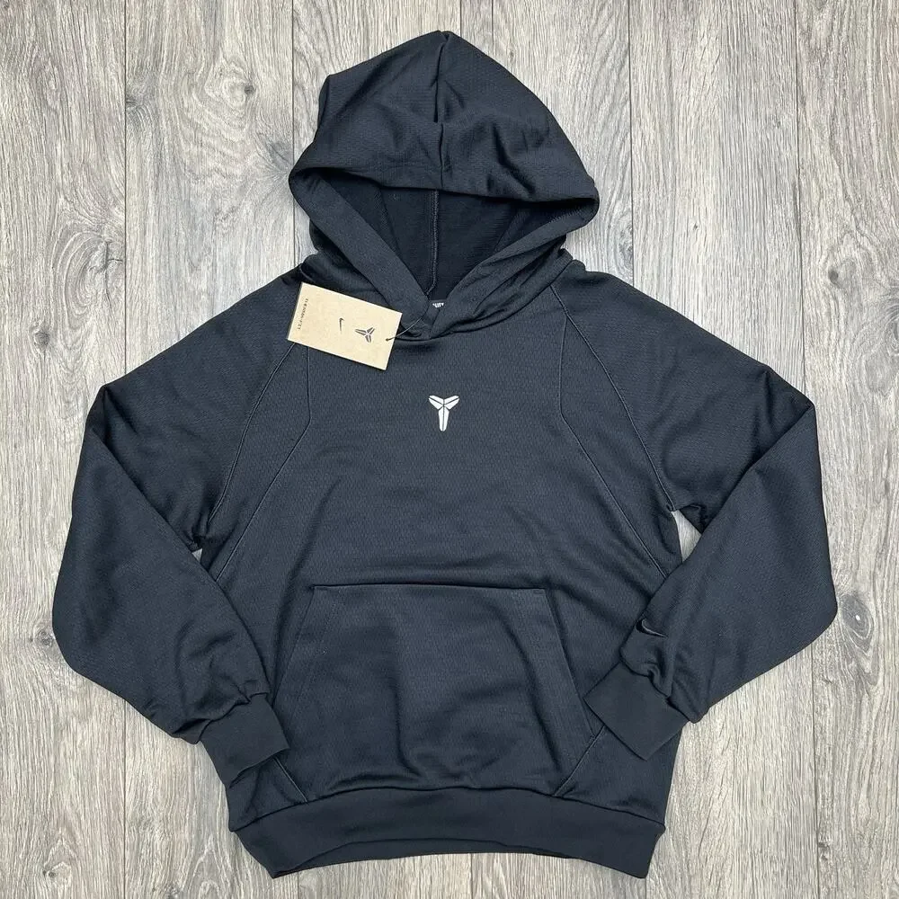 Nike Kobe Hoodie Size Large Big Kids Black White Therma Fit Pullover $52