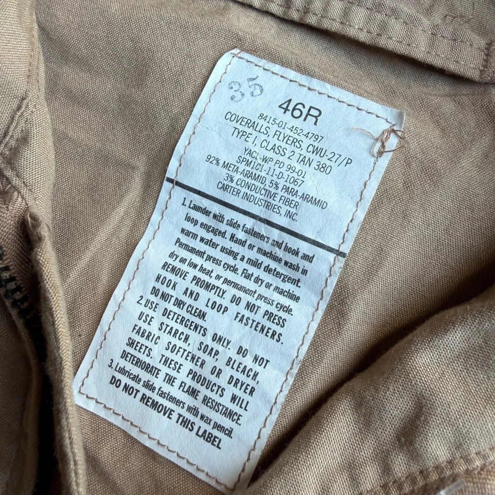 Carter Industries, Inc. duty coveralls use