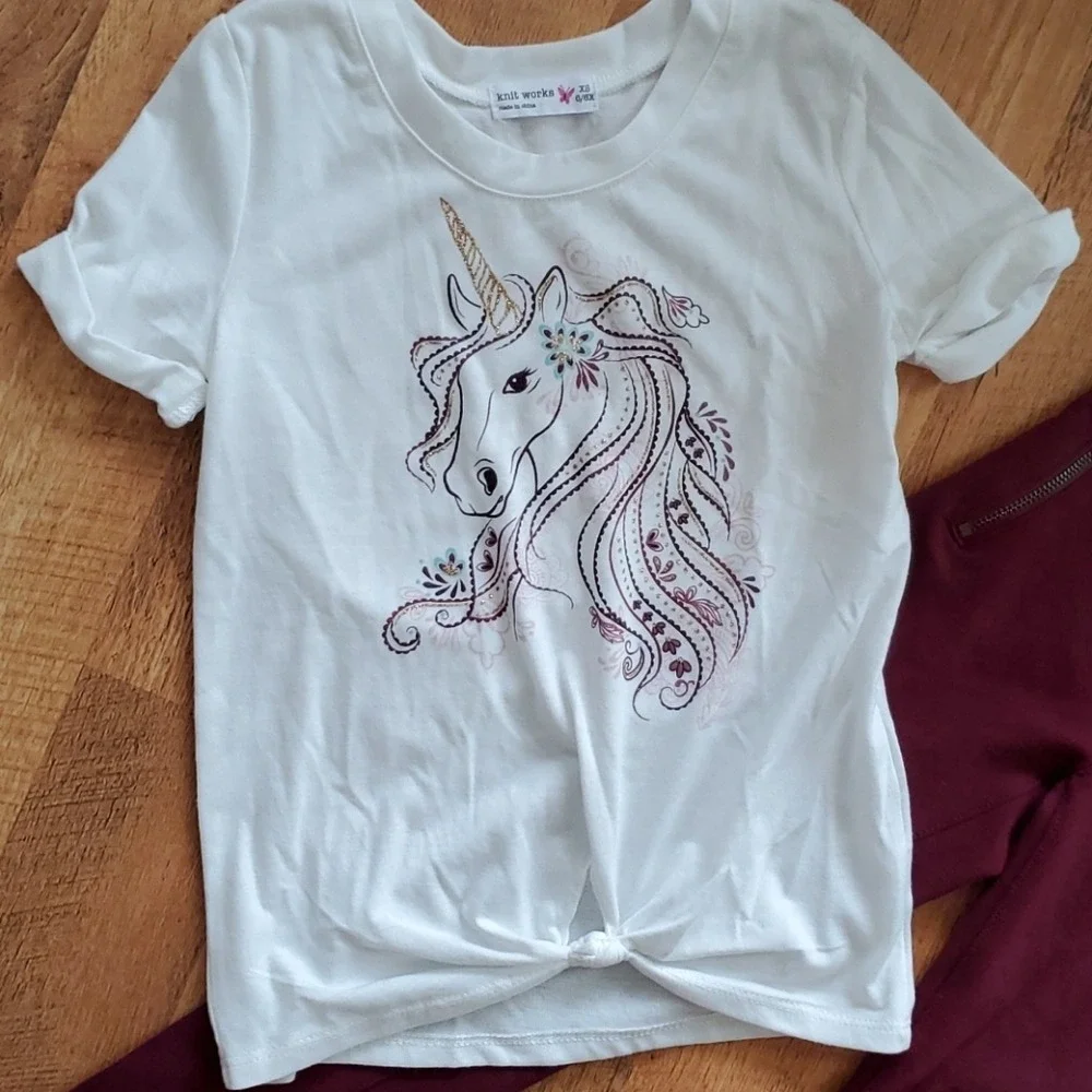 Knitworks burgundy unicorn