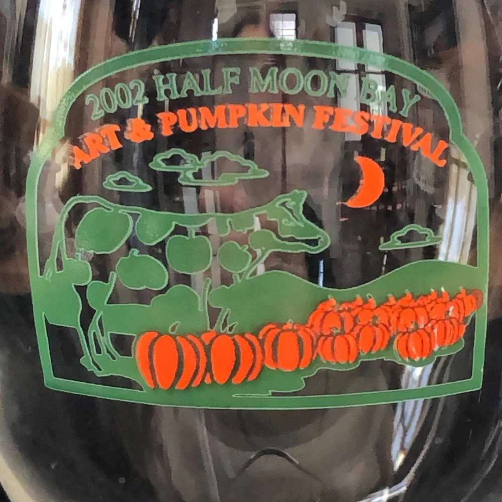 2002 Half Moon Bay Art & Pumpkin Festival Wine Glass Hexagonal Stem