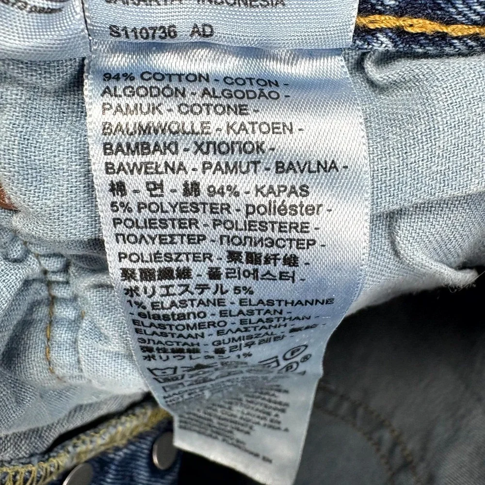 Levi's 501 Jeans Mens 32x34 Blue Denim Stretch Original Fit Straight Button Fly