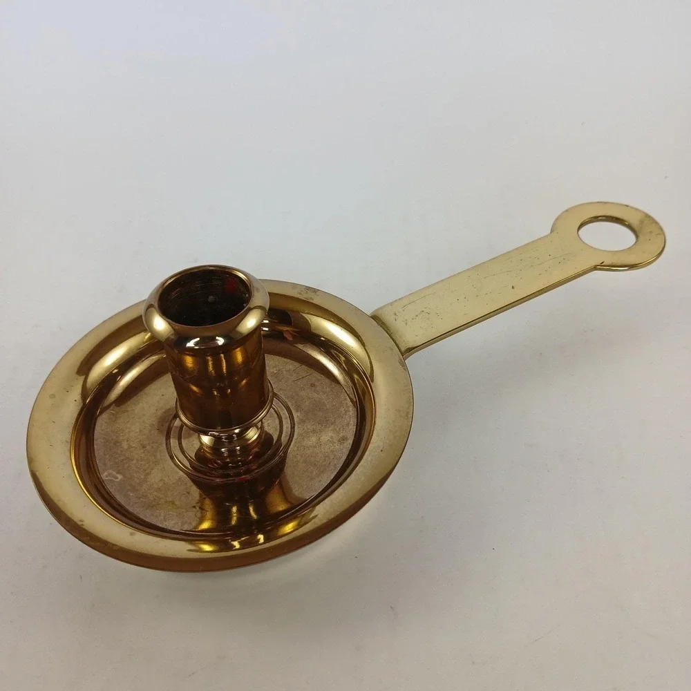 Vintage Baldwin Brass Skillet Chamberstick Candlestick‎ 8