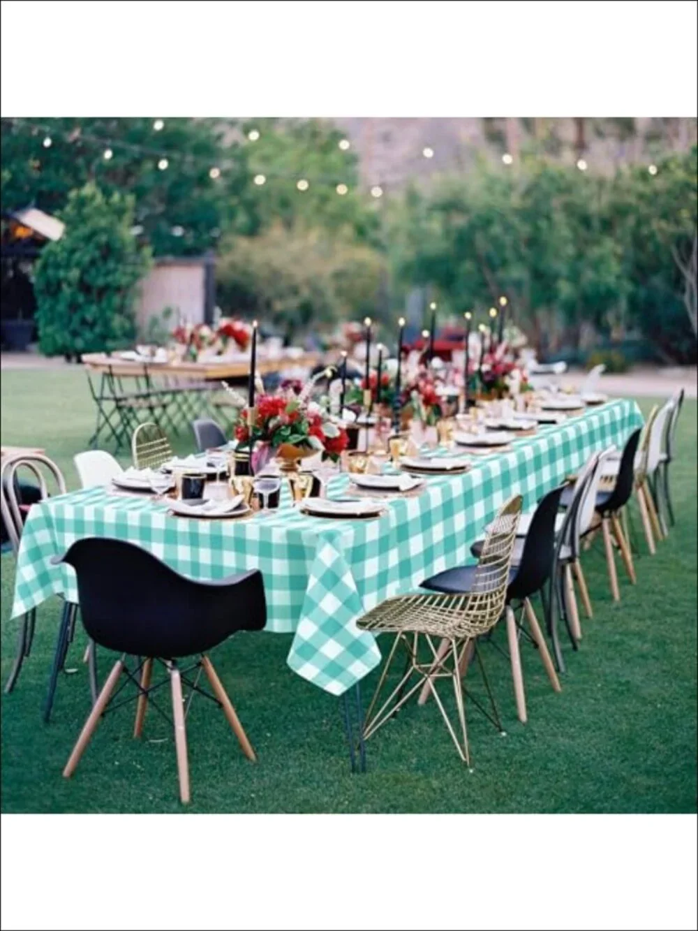 N/A checkered tablecloth