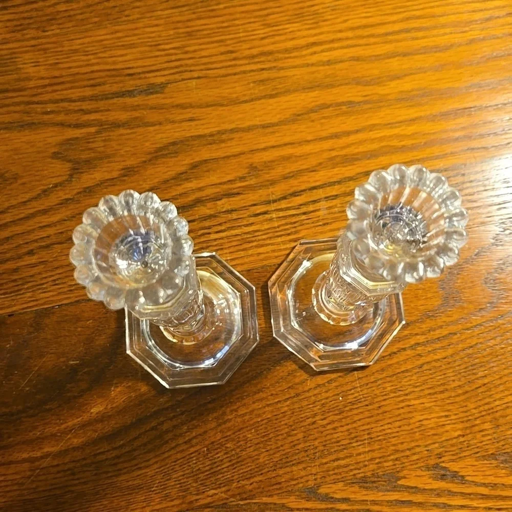Vintage glass candleholders