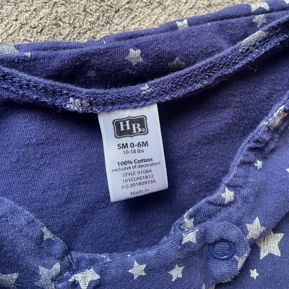 Hudson Baby sleeper sack Dark blue‎ stars Small 0-6months