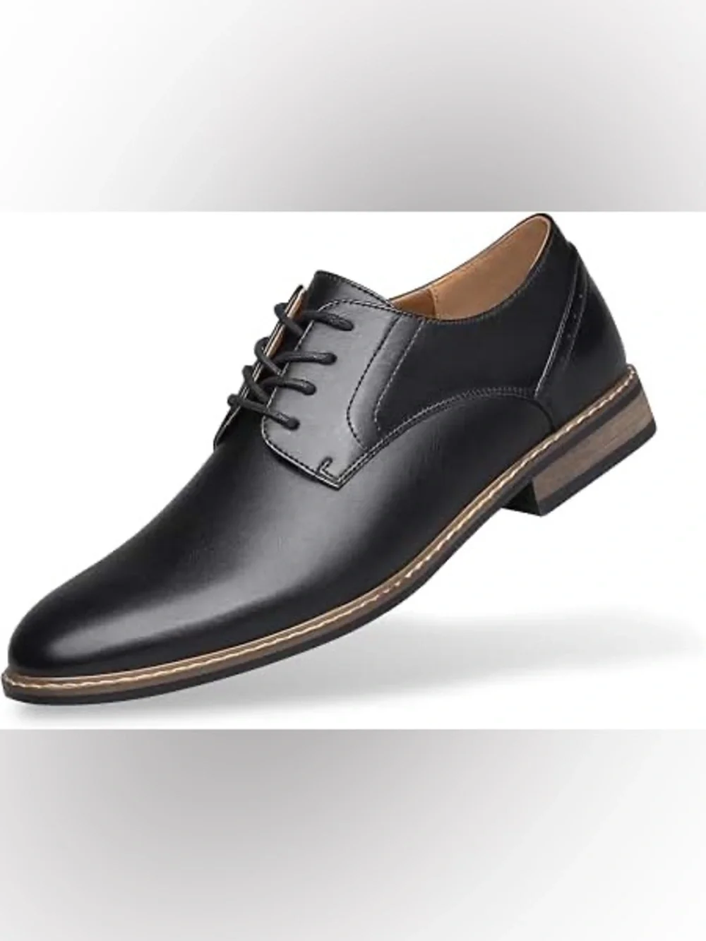 Classic Black Men's Leather Derby Shoes
